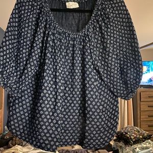 Printed off the shoulder top